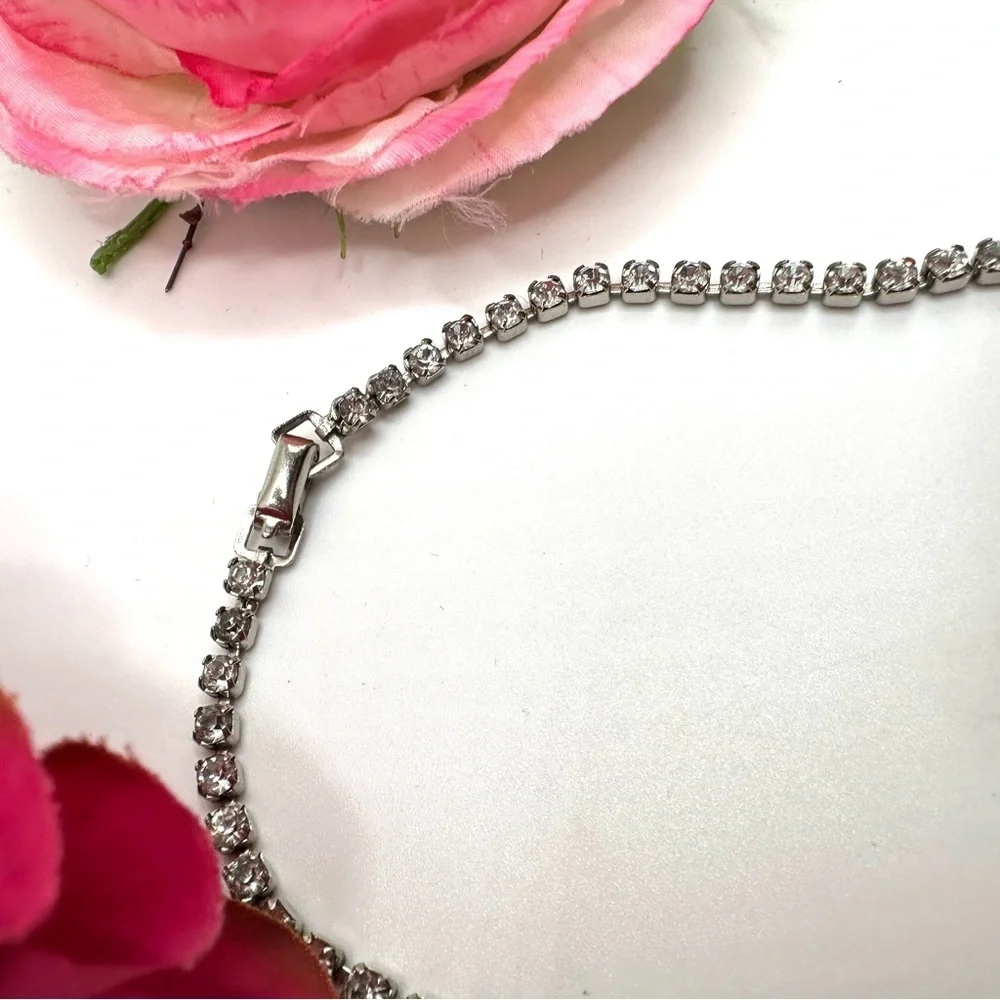 VINTAGE⚜️CORO Choker Crystal Linked Chain Necklace